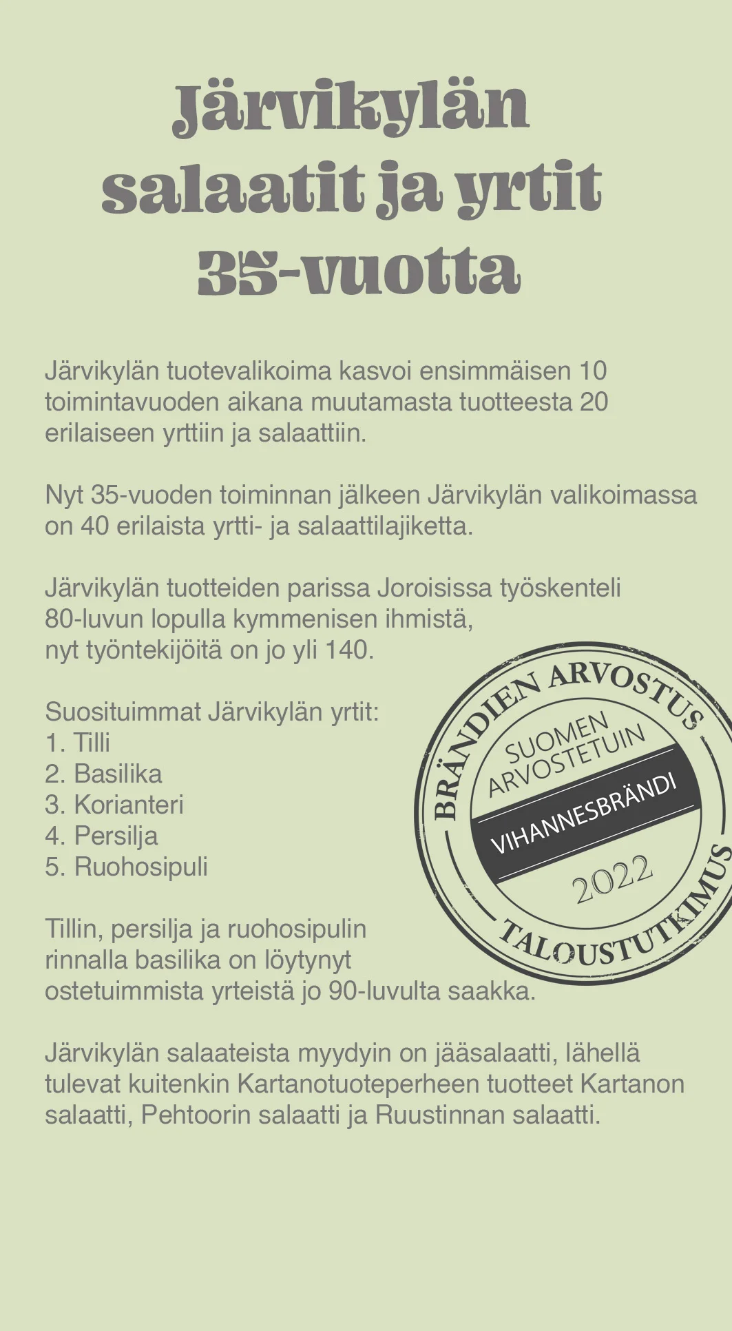 Järvikylä 35-v yhteenveto